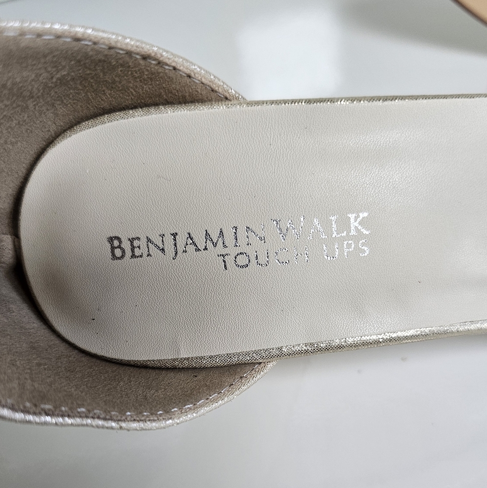 Benjamin Walk Elegant Gold Heeled Sandals Size 10.5 - Picture 12 of 12